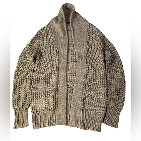 Suzy Shier Sweaters - Suzy Shier Grey Waffle Knit Shawl Collar Cardigan - Size M